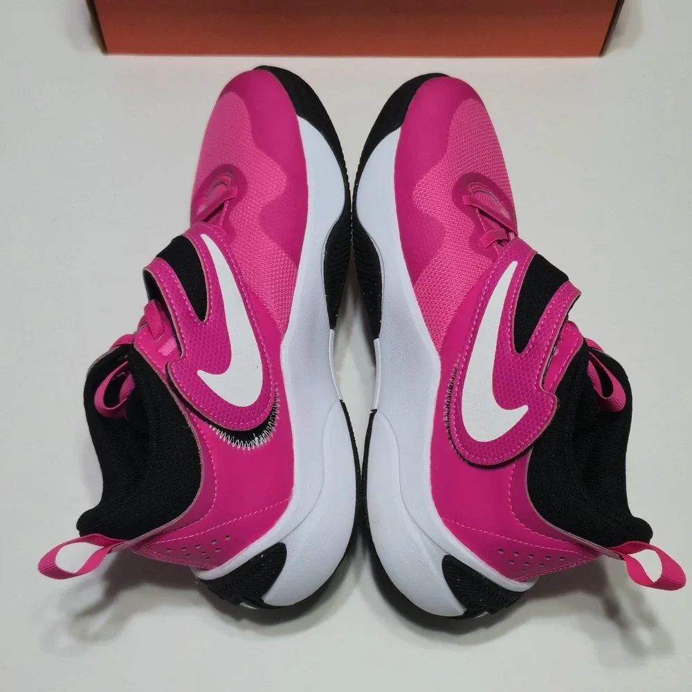 Nike Team Hustle D 11 Fierce Pink Kids Basketball Shoes Size 6.5Y DV8996-601 NEW
